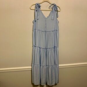 Altar’d State Baby Blue Tiered Midi Maxi Dress Sz L Large